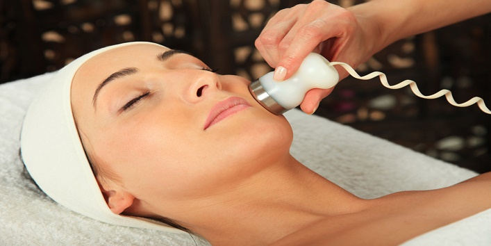 Woman receiving massage - microdermabrasion